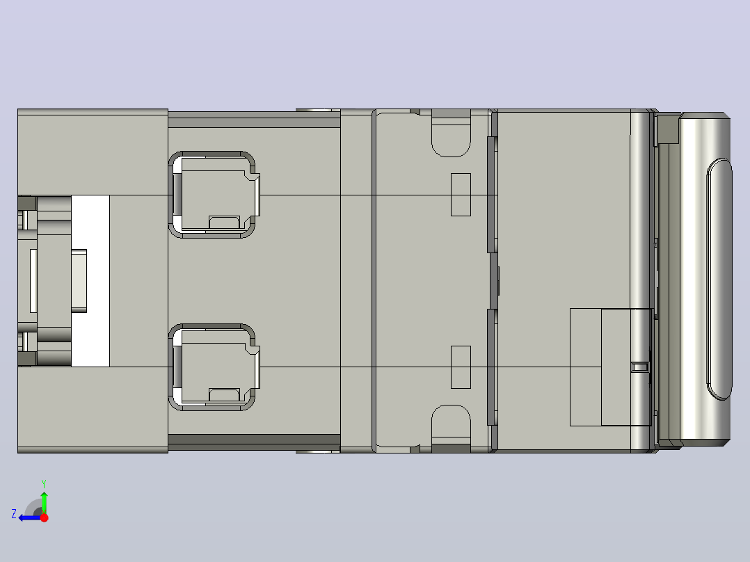 NB8LE-63M 1P&amp;N剩余电流动作断路器三维模型右视图