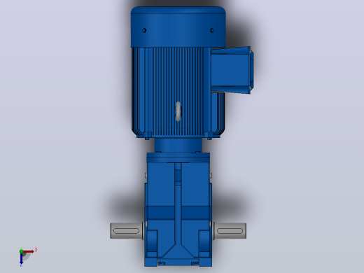 K67底脚轴伸式安装螺旋锥齿轮减速机K67-Y4-4P-10.42-M1-0°-A+B俯视缩略图