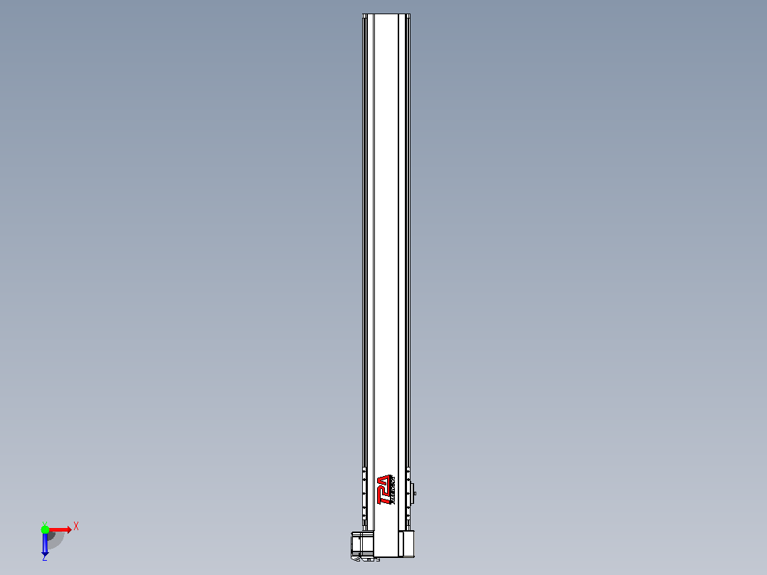 皮带直线轴半封闭可选导轨TPA-HNB-120D-110-L1050-RP-Y-P40-N3俯视图
