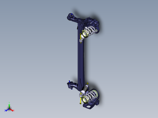 小型SUV悬架总成(麦弗逊+扭转梁)三维建模图纸 CATIA设计 附STP