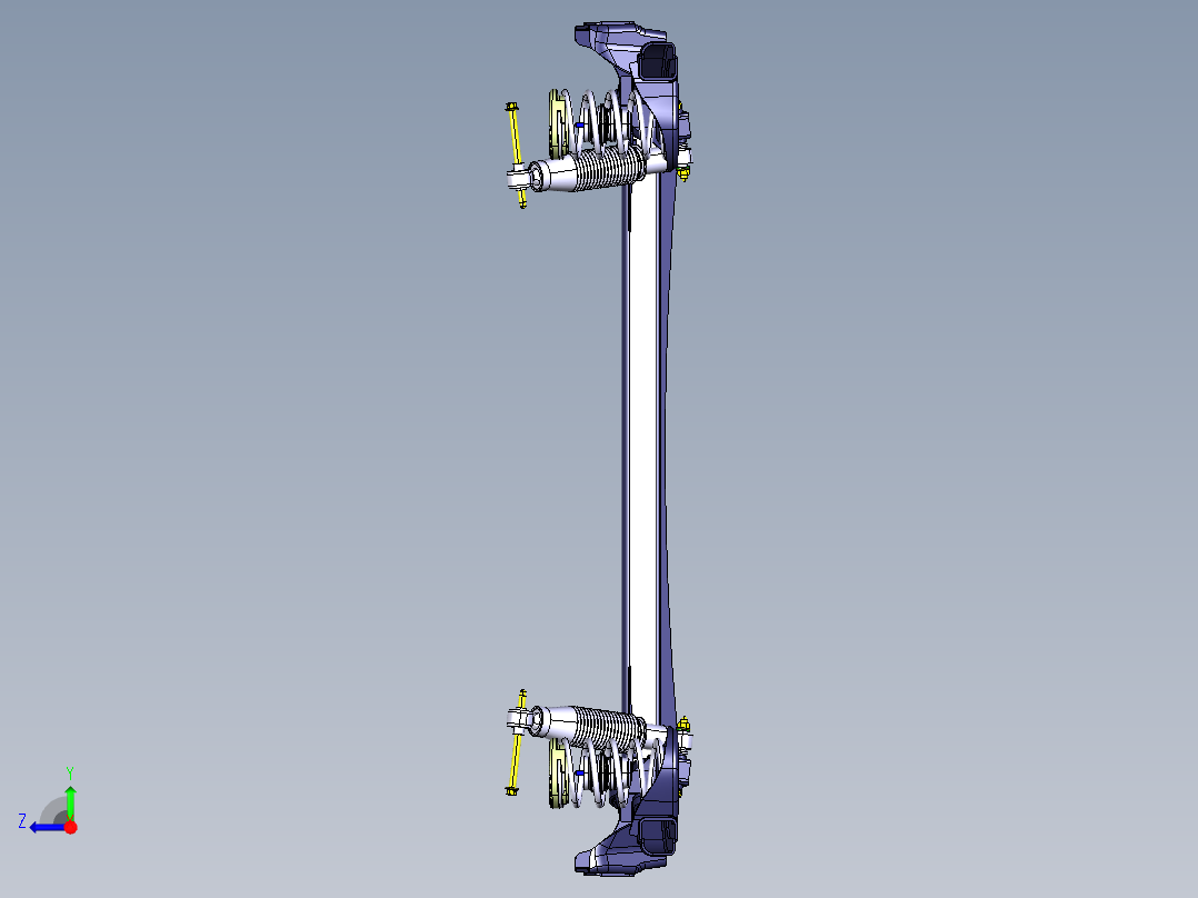 小型SUV悬架总成(麦弗逊+扭转梁)三维建模图纸 CATIA设计 附STP右视图