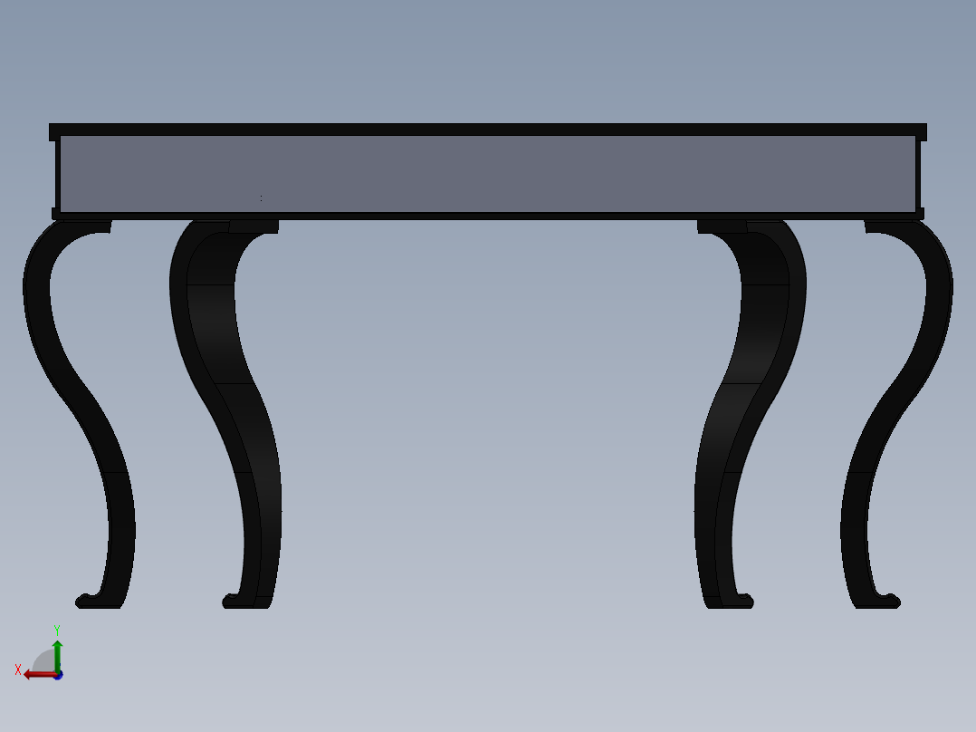 创意托架3D模型设计后视图