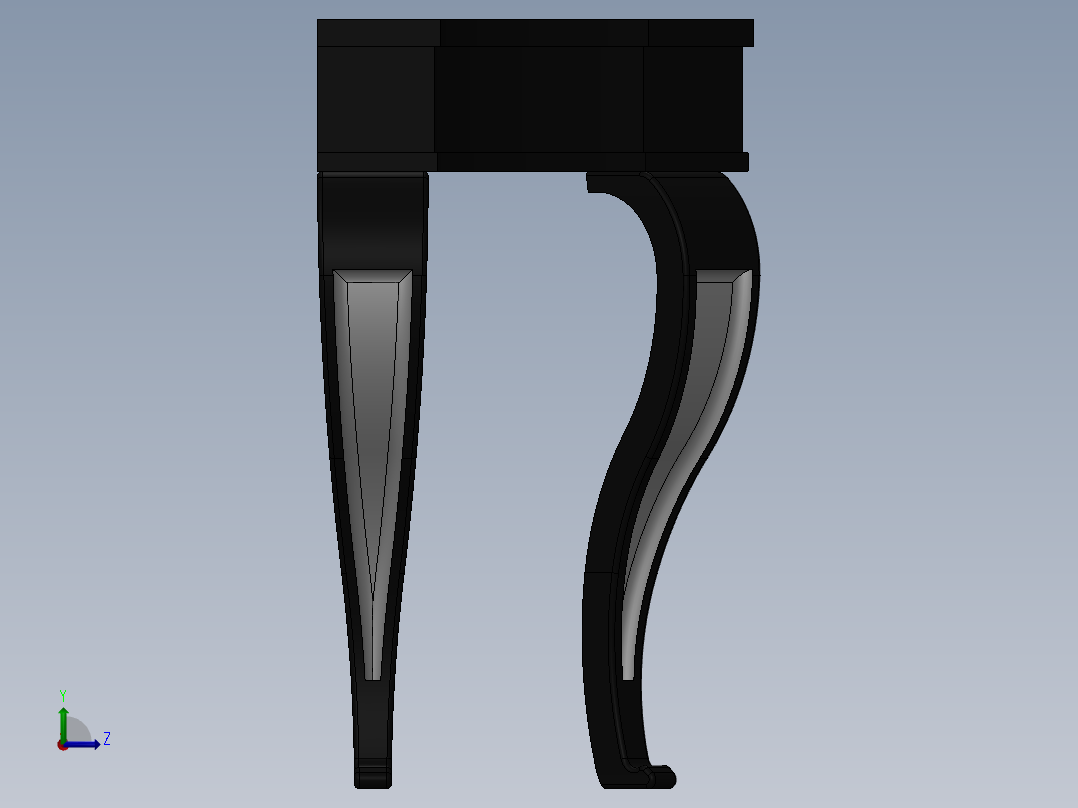 创意托架3D模型设计左视图