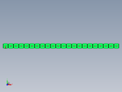 彩色公头100mil（2.54mm）系列-DS1021_green_1x22p_100mil_Type19_rev1.0前视缩略图