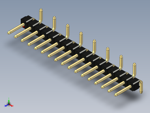 彩色公排针 100mil 2.54mm 系列-DS1022_black_17p_100mil_Type_SMT_R2_rev1.0