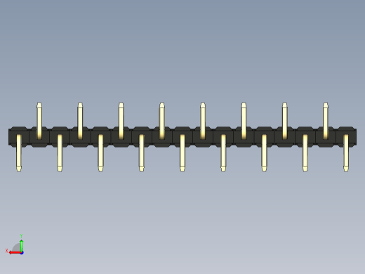 彩色公排针 100mil 2.54mm 系列-DS1022_black_17p_100mil_Type_SMT_R2_rev1.0后视缩略图