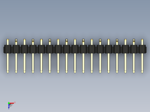 彩色公排针 100mil 2.54mm 系列-DS1022_black_17p_100mil_Type_SMT_R2_rev1.0俯视缩略图