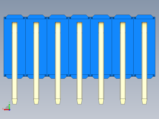 彩色公排针 100mil 2.54mm 系列-DS1022_blue_3x07p_100mil_TypeD_rev1.0后视缩略图
