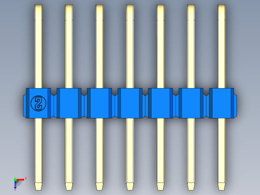 彩色公排针 100mil 2.54mm 系列-DS1022_blue_3x07p_100mil_TypeD_rev1.0俯视缩略图