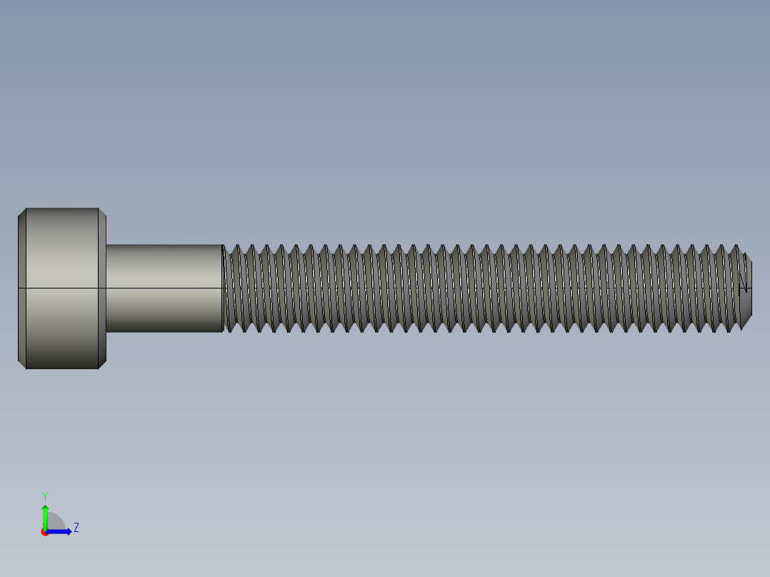 M3 x 0.5mm Thread 22mm LONG SOCKET HEAD CAP SCREW.STEP左视图