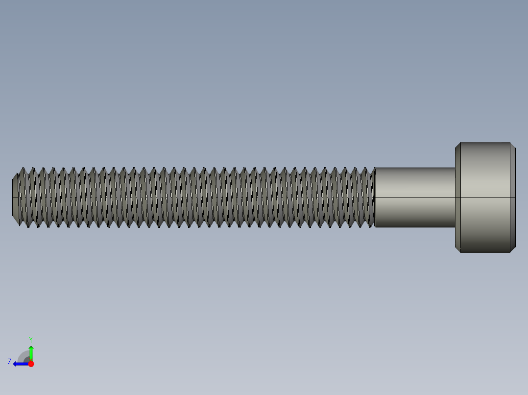 M3 x 0.5mm Thread 22mm LONG SOCKET HEAD CAP SCREW.STEP右视图