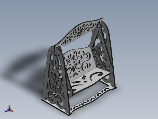 激光切割摆动木玩具-CAD格式-SolidWorks-step格式正等轴测缩略图
