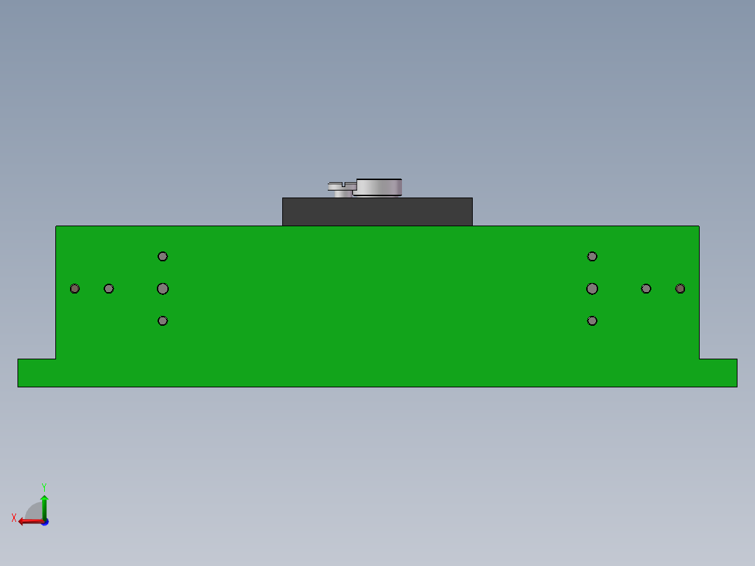 前横架加工工艺及钻凸台单独M12底孔夹具设计【含三维SolidWorks】【原创设计】后视图