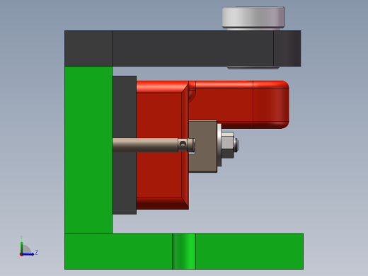 前横架加工工艺及钻凸台单独M12底孔夹具设计【含三维SolidWorks】【原创设计】左视缩略图