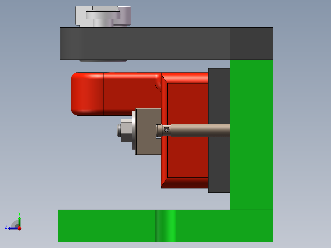 前横架加工工艺及钻凸台单独M12底孔夹具设计【含三维SolidWorks】【原创设计】右视图