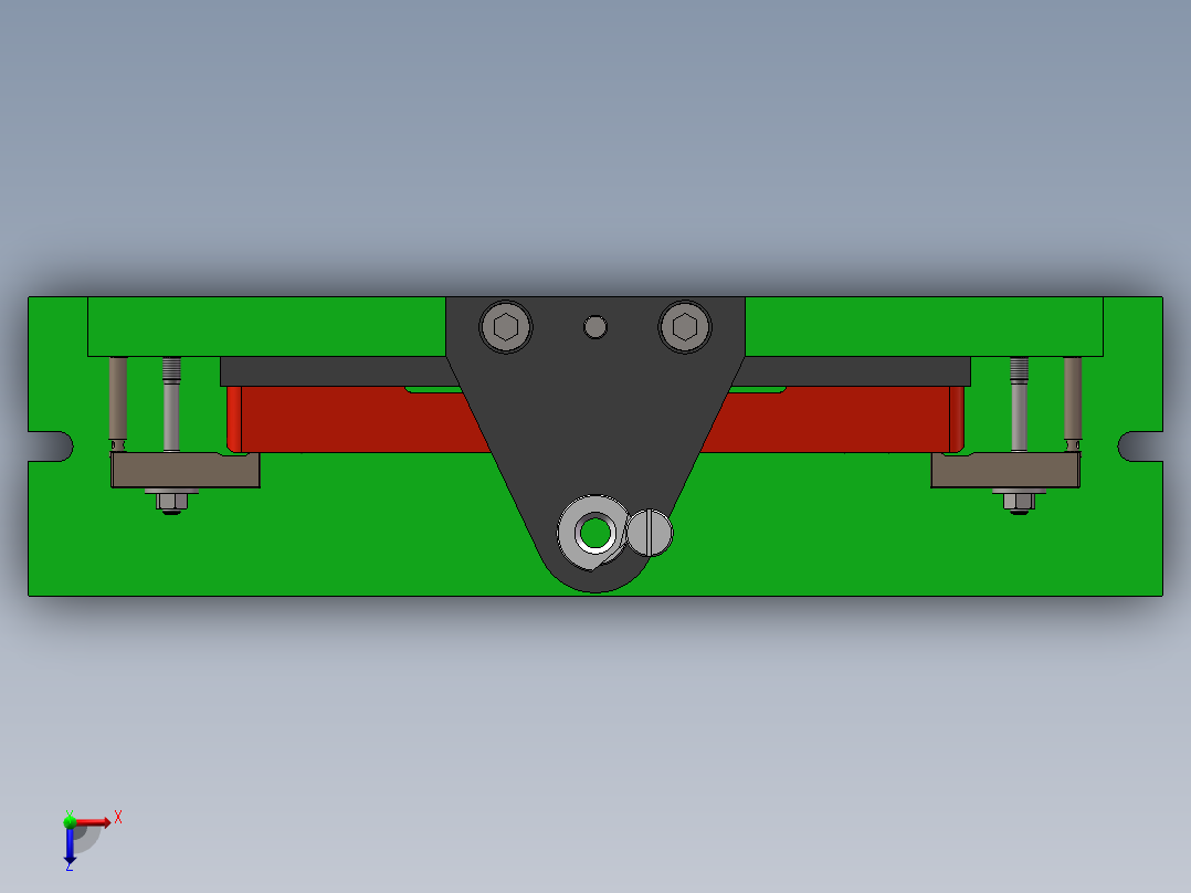前横架加工工艺及钻凸台单独M12底孔夹具设计【含三维SolidWorks】【原创设计】俯视图