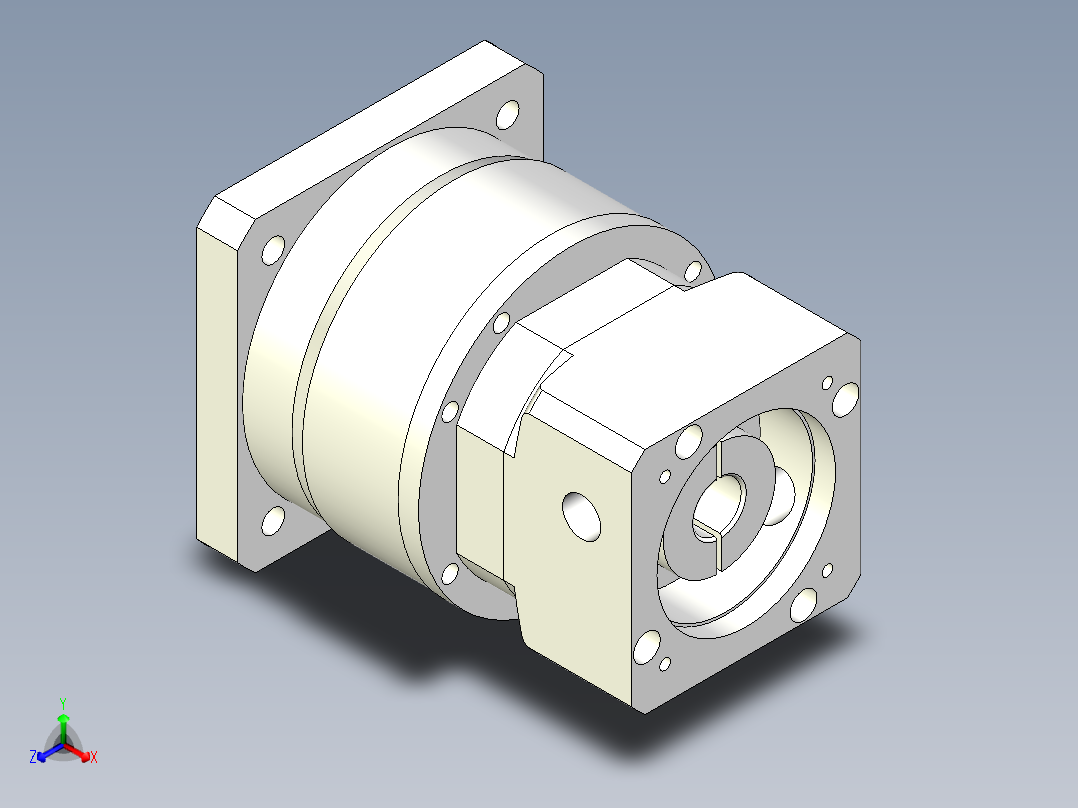 直齿孔PLF120-L2-LC 19-70-90-M5正等轴测图