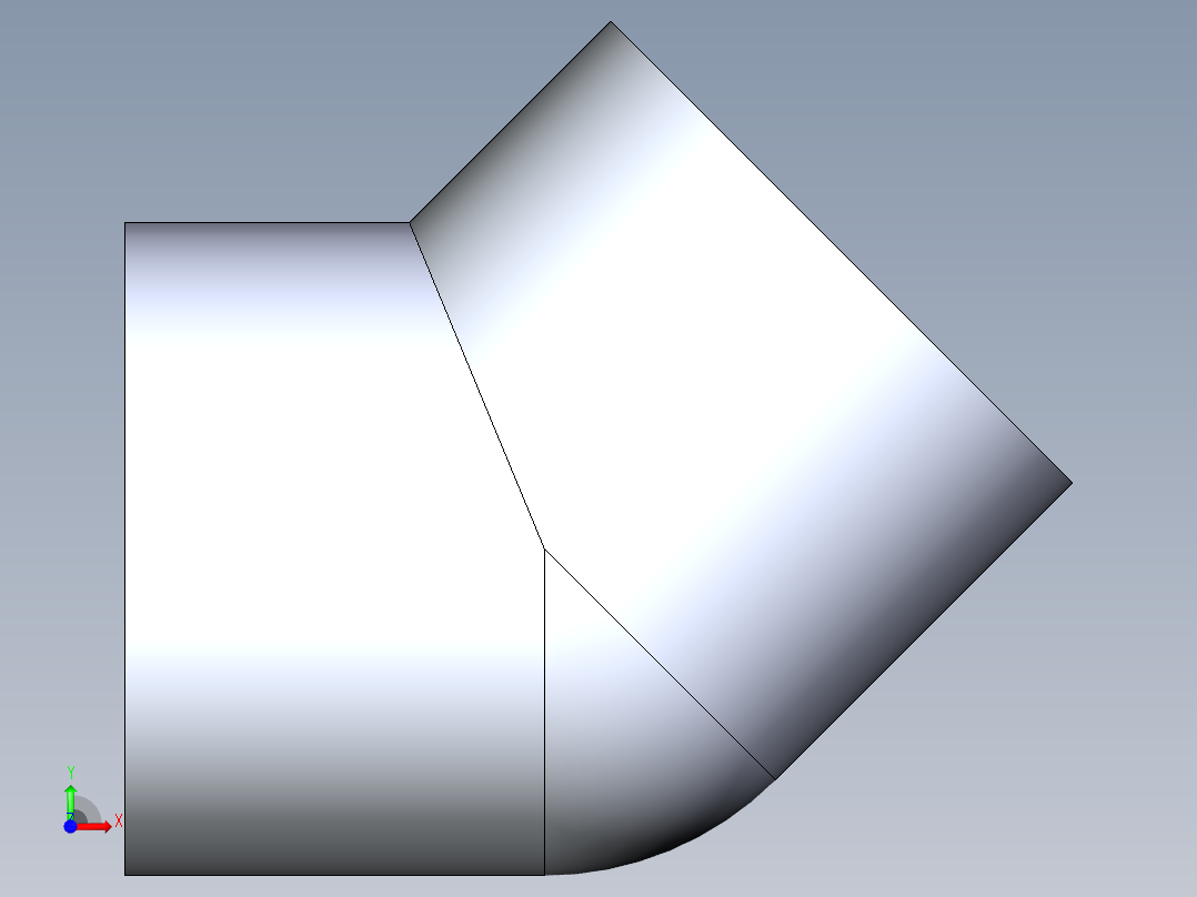 聚氯乙烯配件08-Sch80_45Elbow_SxS_817-030 _3in前视图