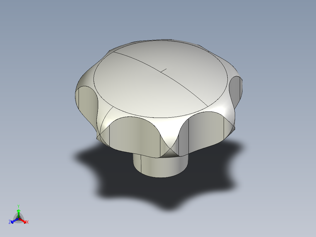 星型把手(鋁合金)ALHK-3D多系列多零件图纸模型主视图