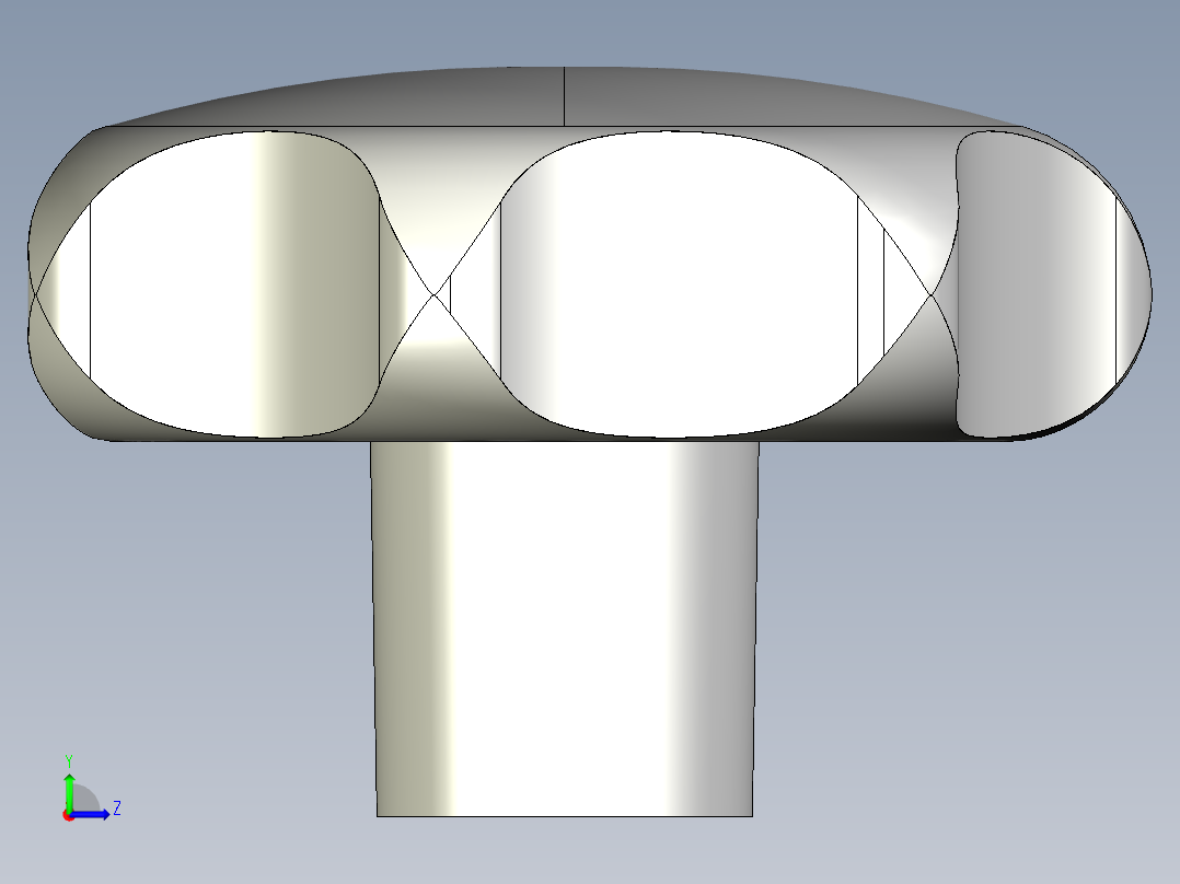 星型把手(鋁合金)ALHK-3D多系列多零件图纸模型左视图
