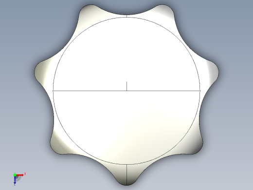 星型把手(鋁合金)ALHK-3D多系列多零件图纸模型俯视缩略图