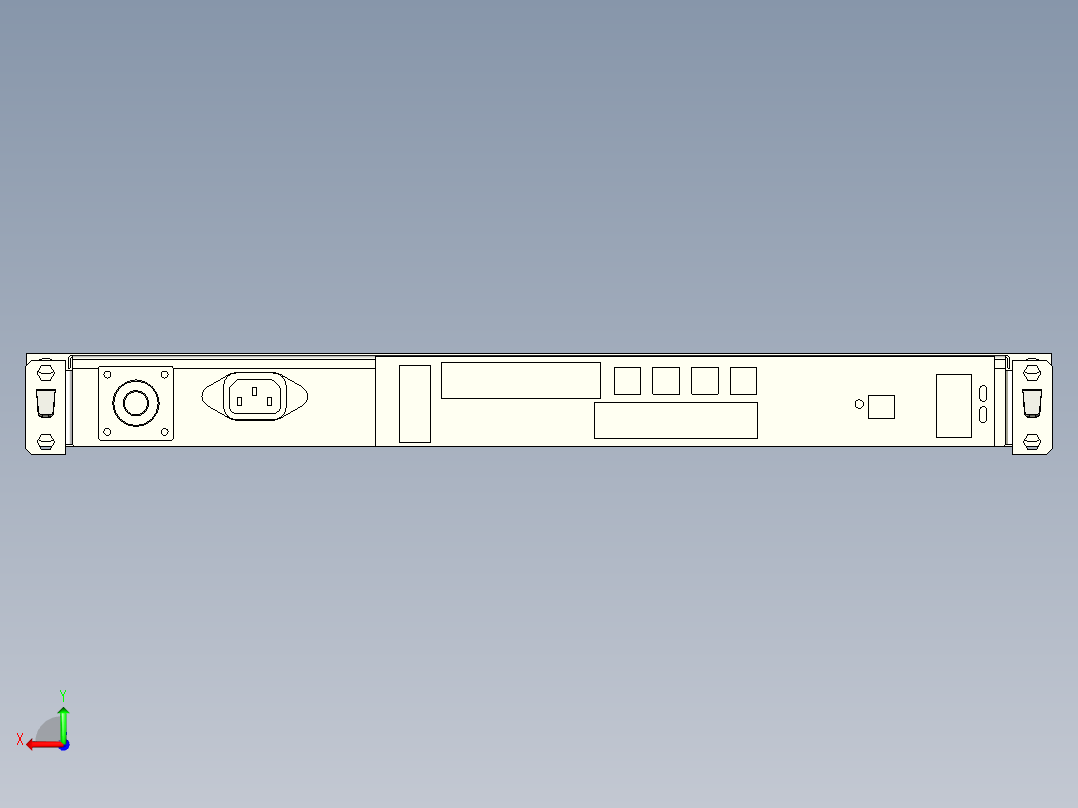 Rittal-1U工控机消防用-7338.221后视图