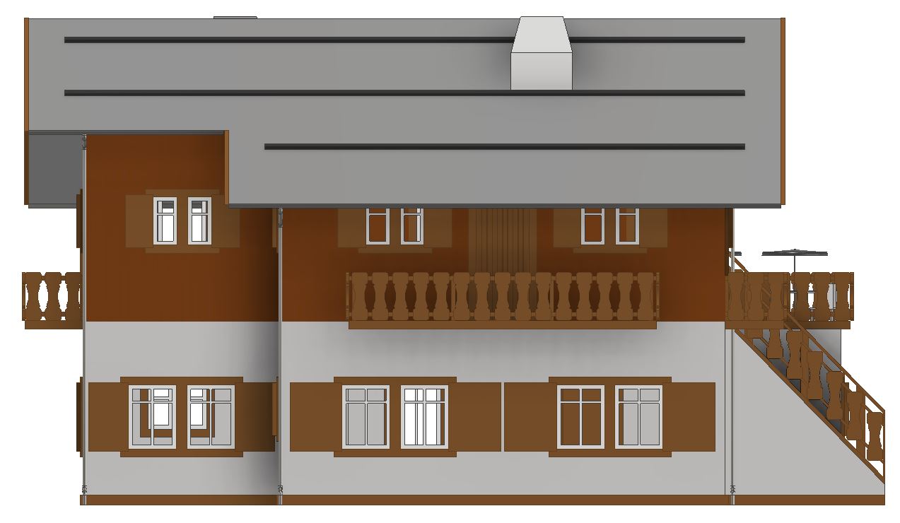 二层洋楼3D数模图纸