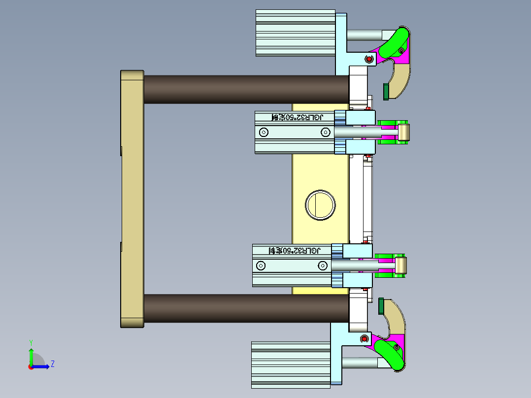 CS19-C-CNC1-180711笔记本CNC工装夹具三维模型左视图