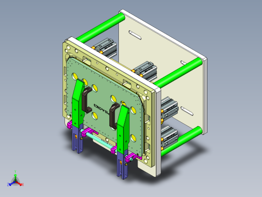 aap10_lcd_cover_al-笔记本CNC工装夹具三维模型CNC3-1110正等轴测缩略图