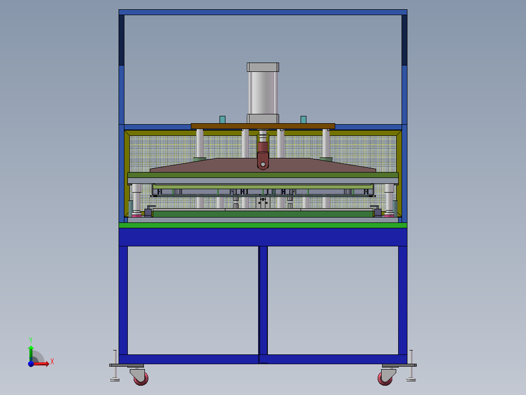 1米长冲切机sw18可编辑前视图