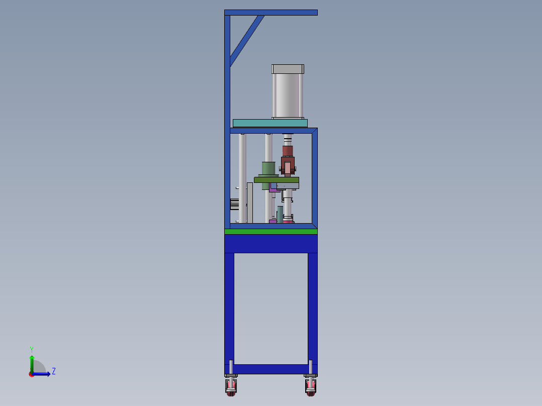 1米长冲切机sw18可编辑左视图