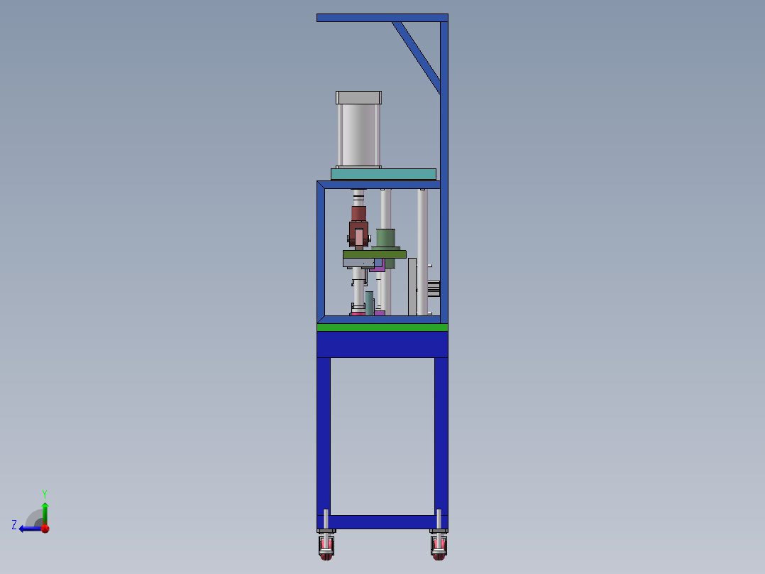 1米长冲切机sw18可编辑右视图