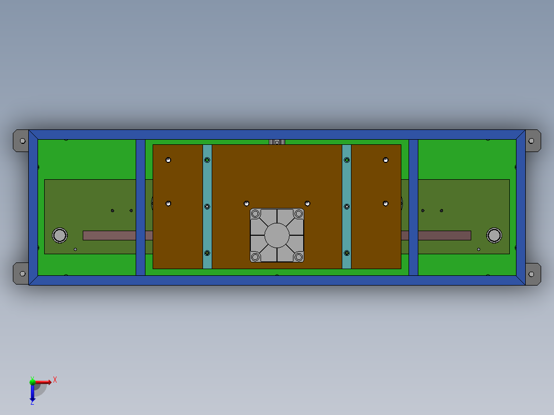 1米长冲切机sw18可编辑俯视图