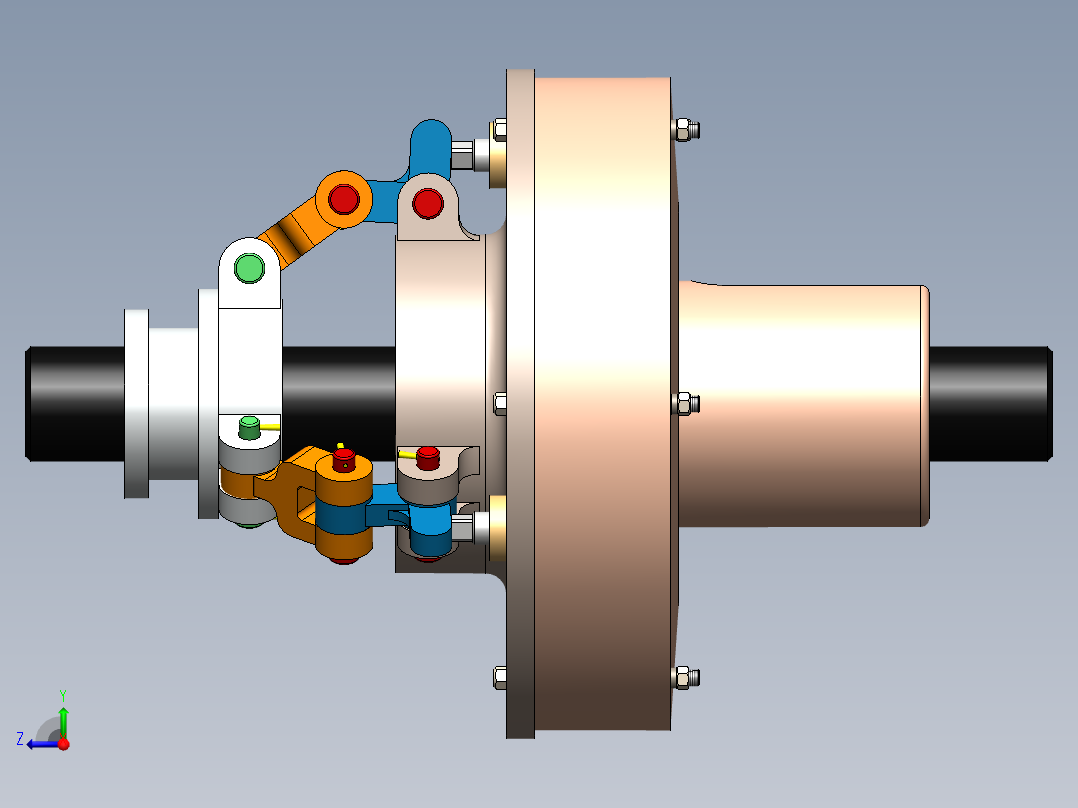 多盘离合器sw18可编辑右视图