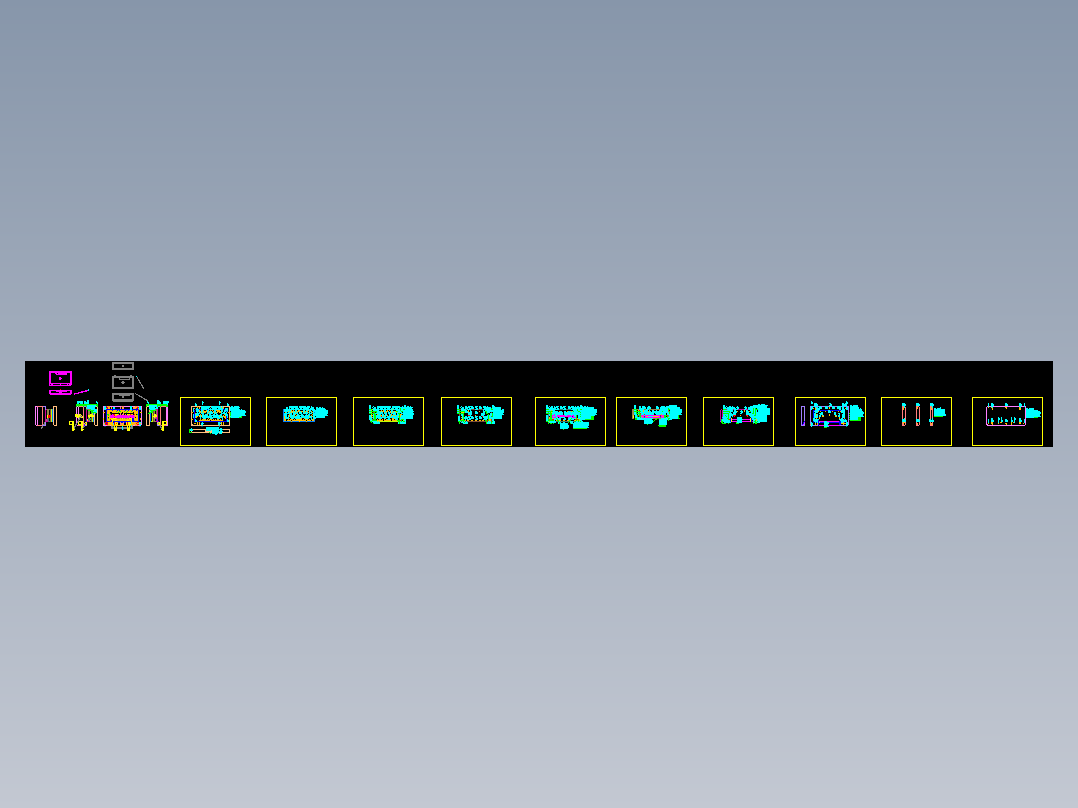 3C类电脑外壳转轴折弯模具设计图