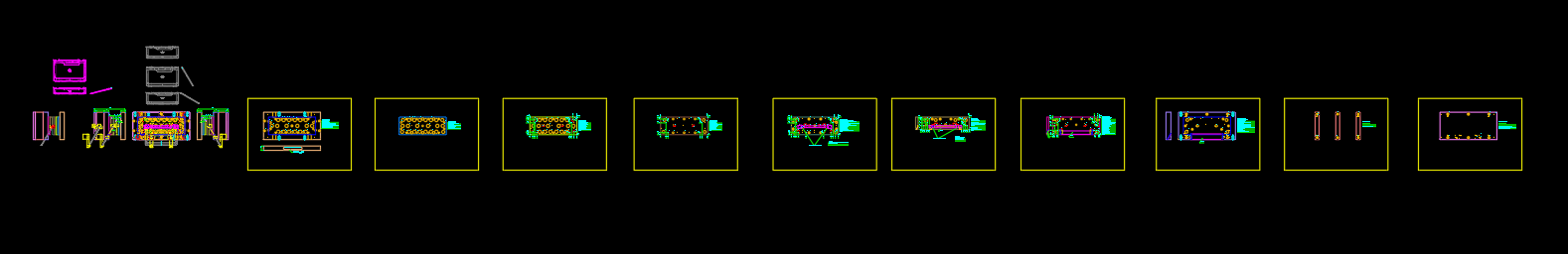 3C类电脑外壳转轴折弯模具设计图