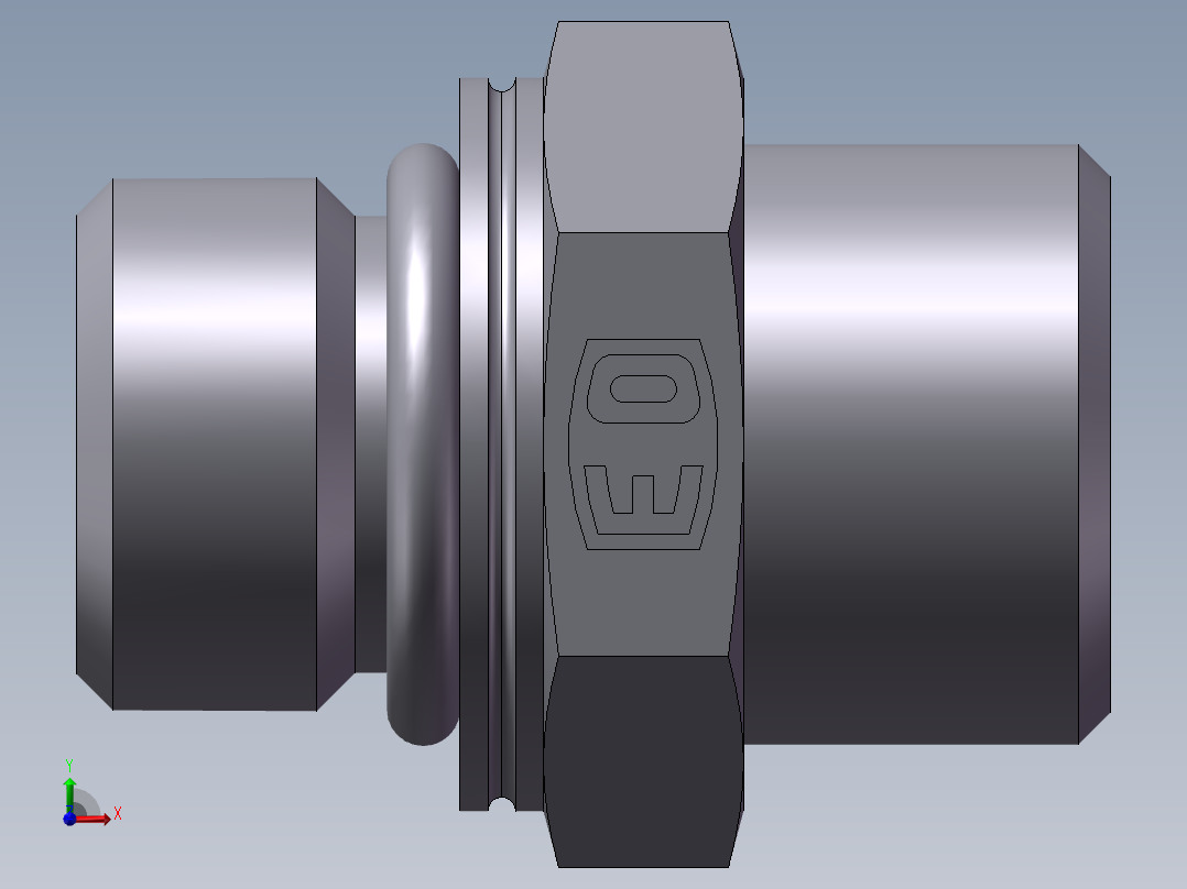 公制螺纹O圈密封、1CH-18-16前视图