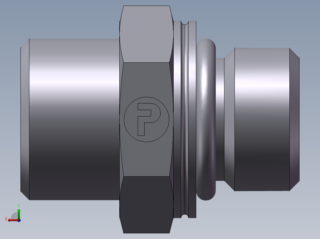 公制螺纹O圈密封、1CH-18-16后视图