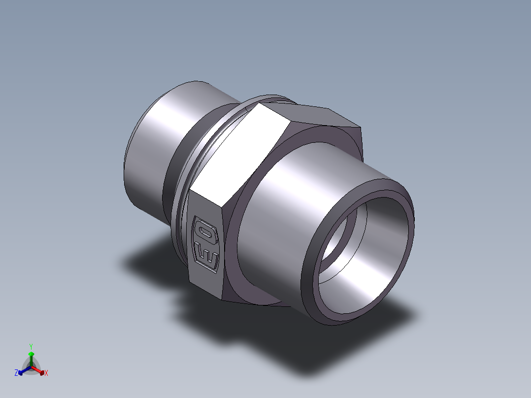 公制螺纹O圈密封、1CH-18-16正等轴测图