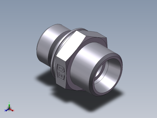 公制螺纹O圈密封、1CH-18-16正等轴测缩略图