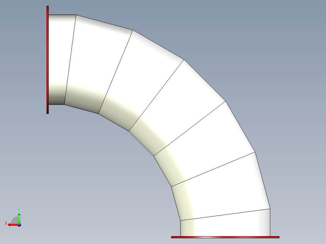 管弯头带法兰后视图