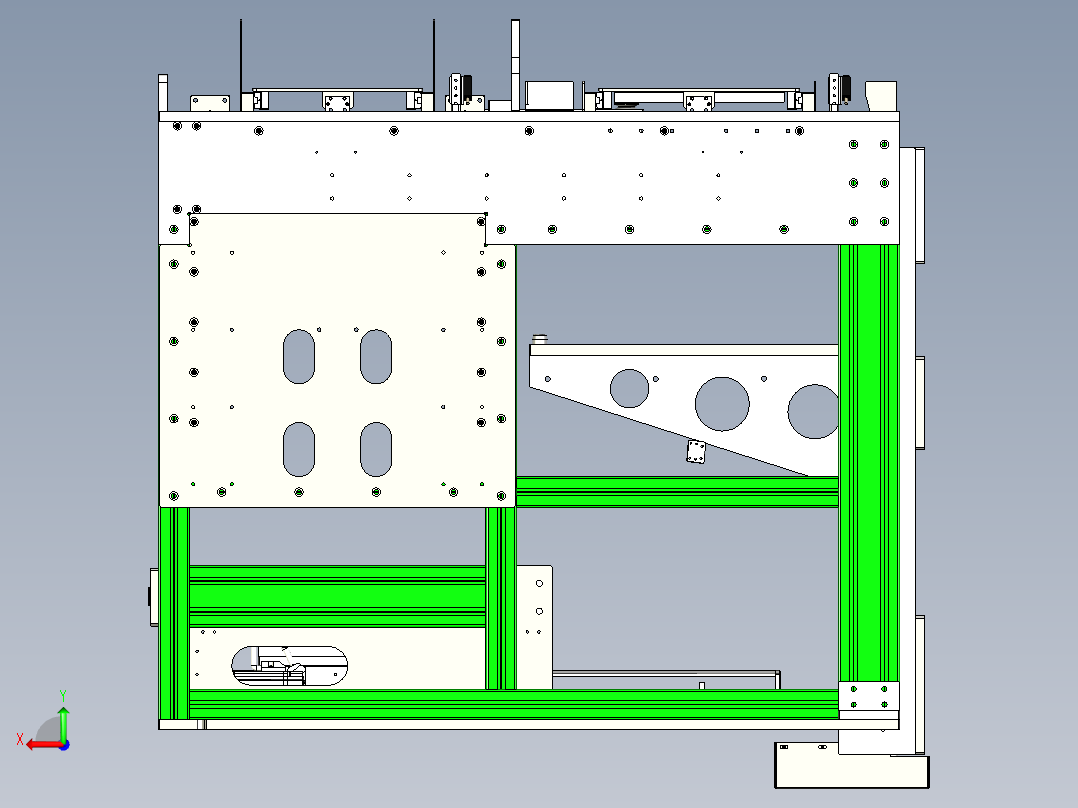 托盘下料机构后视图