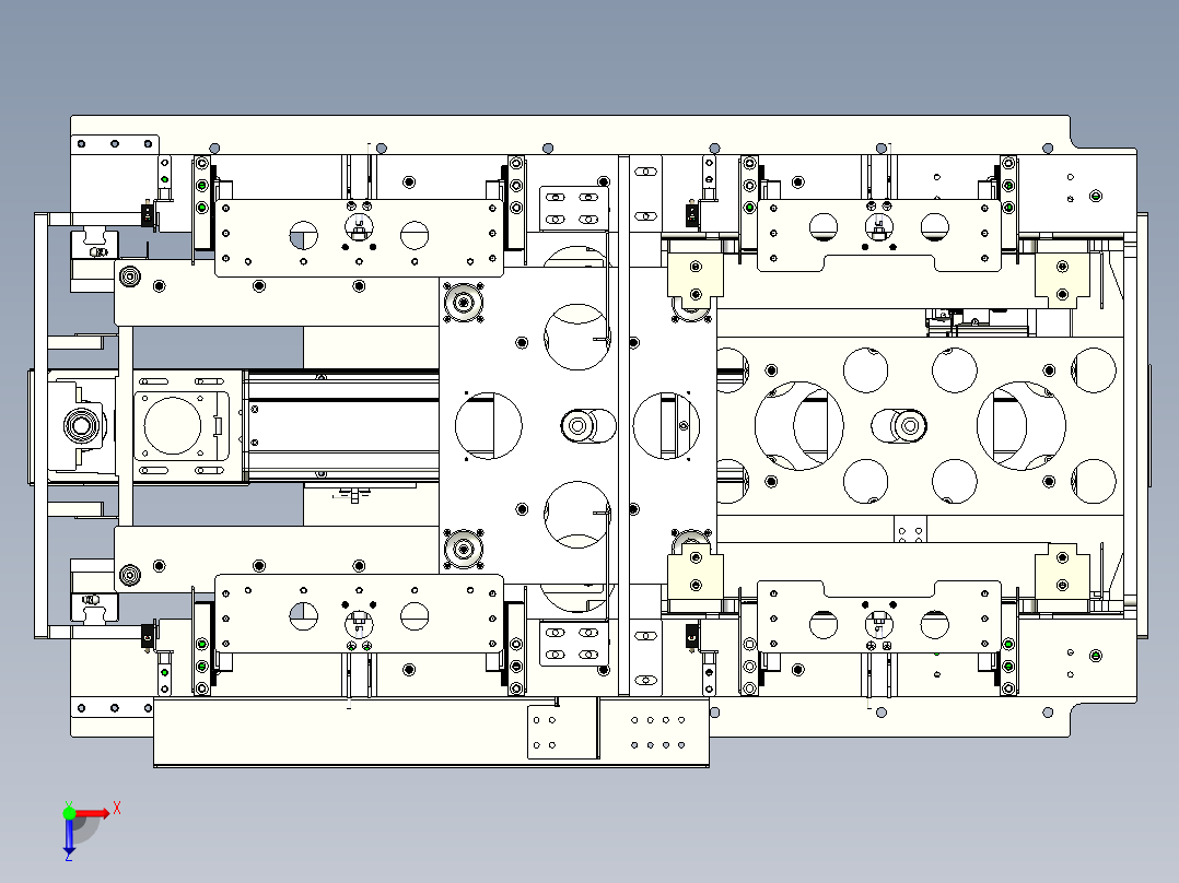托盘下料机构俯视图