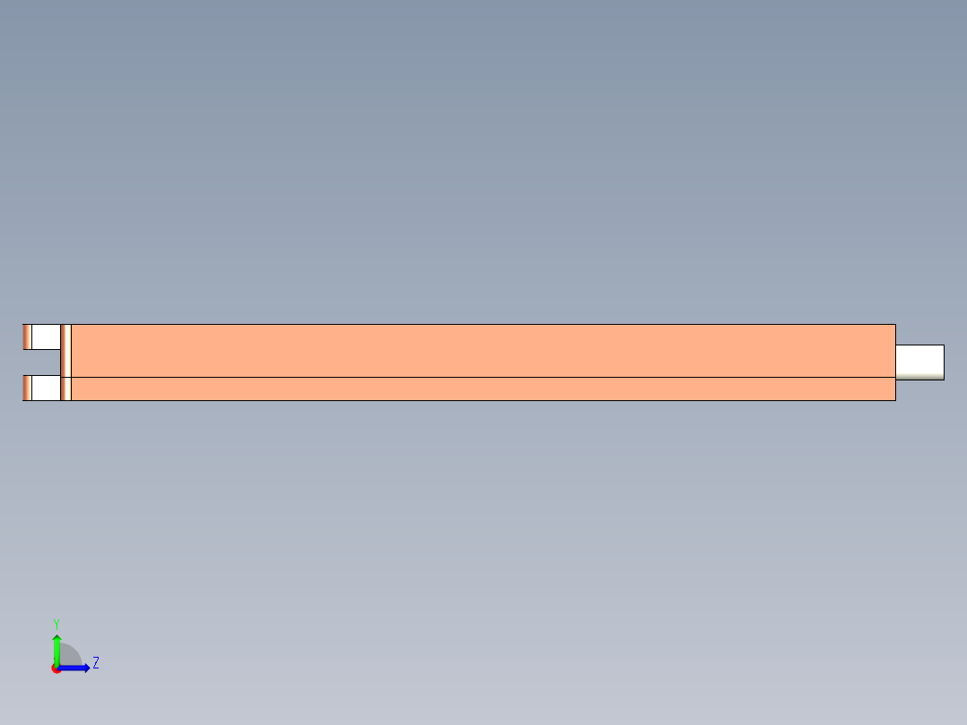 一种迷你电动推杆的设计左视图