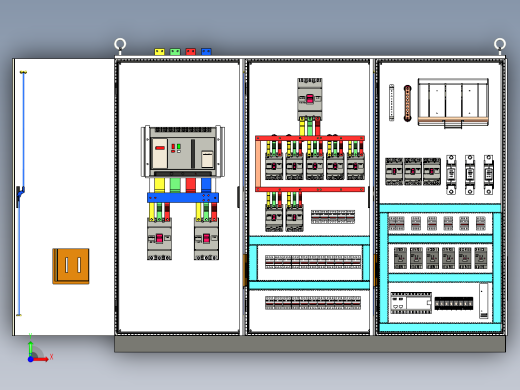 三柜组装万能断路器630A正装刀开关plc控制柜 55367前视缩略图