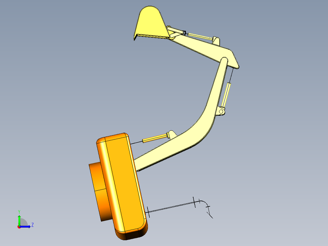 B2004715-工作中的液压挖掘机左视图
