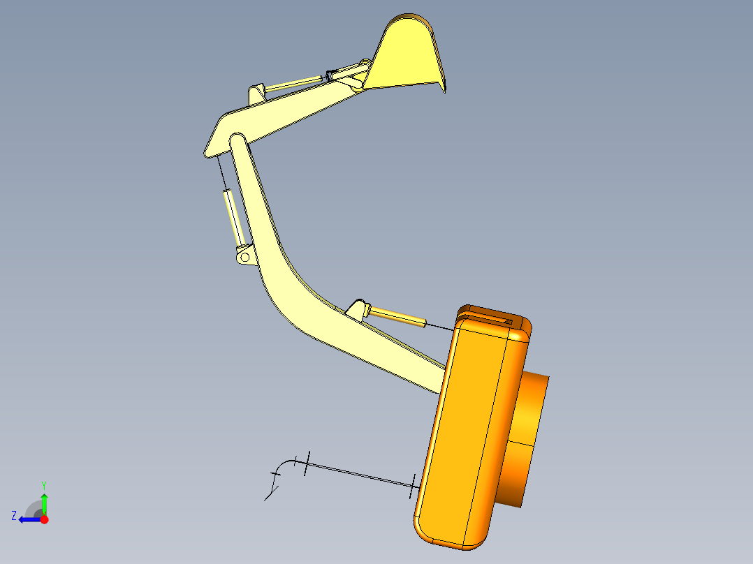 B2004715-工作中的液压挖掘机右视图