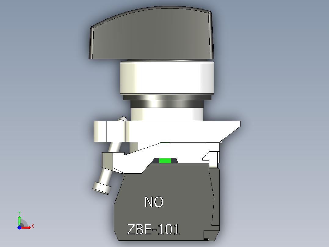 B2005252-开关 22mm 带 1 个常开触点和 1 个常闭触点前视图