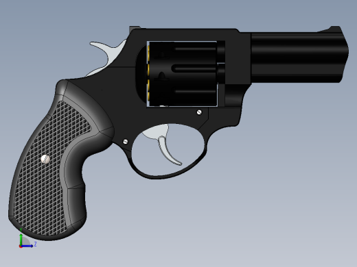 手枪左轮冲锋枪老式狙击步枪设计3D图纸revolver-22-lr SW STP左视缩略图