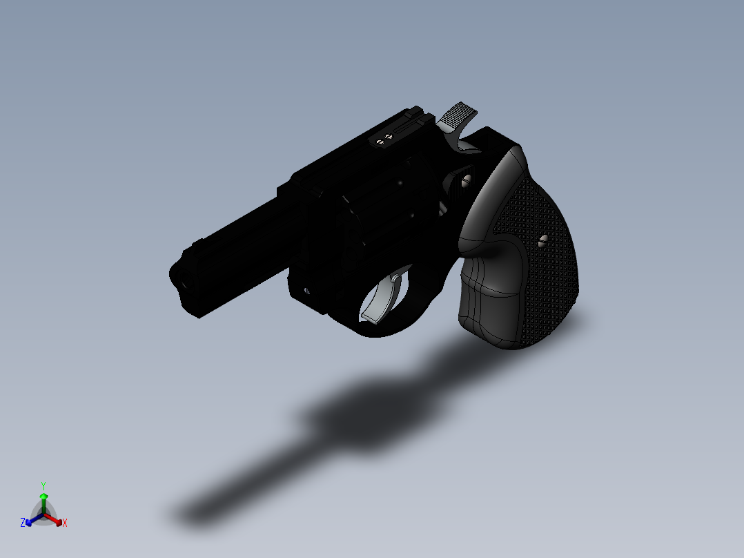手枪左轮冲锋枪老式狙击步枪设计3D图纸revolver-22-lr SW STP正等轴测图